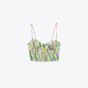 NWT Zara Linen Blend Crop Top